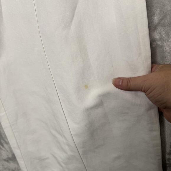 Ulla Johnson Pants Womens 6 White Kori High Rise Wide Leg Pleated Belted Linen - Picture 9 of 16